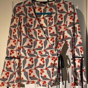 Topshop Wrap Floral Blouse
